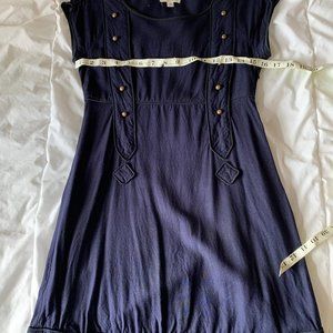 Silence+Noise Navy Military dress with Gold button